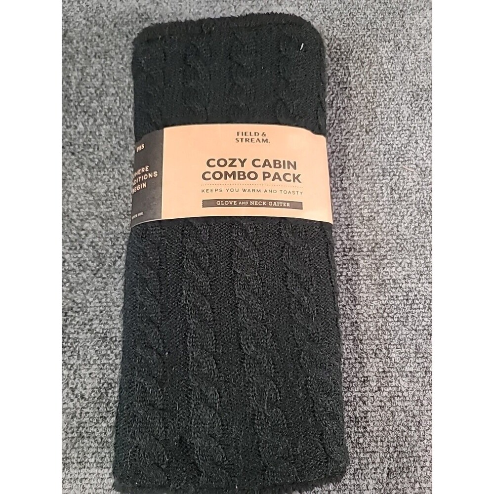 NWT Field & Stream Cozy Cabin Neck Gaiter Black OSFM NO GLOVES *GAITER ONLY*